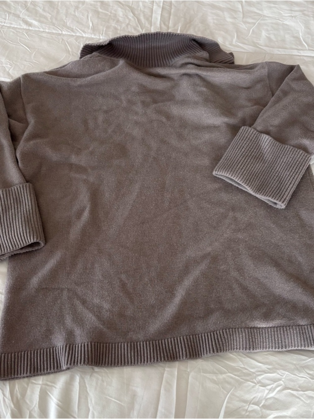 Zara Womns Taupe Polo Collar Knit Sweater small - Picture 6 of 6